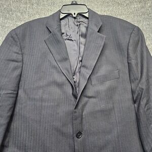 Brooks Brothers 346 Suit Jacket Mens 41R Grey Pinstripe Stretch Blazer